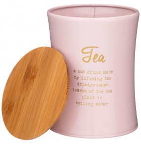 Емкость для сыпучих продуктов 11 х 14 см розовая Чай 1,1 л  Agness "Тюдор" / 252127
