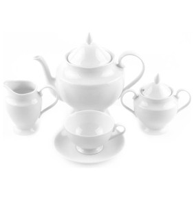 Чайный сервиз на 6 персон 15 предметов  Cmielow "Астра /Без декора" / 235724