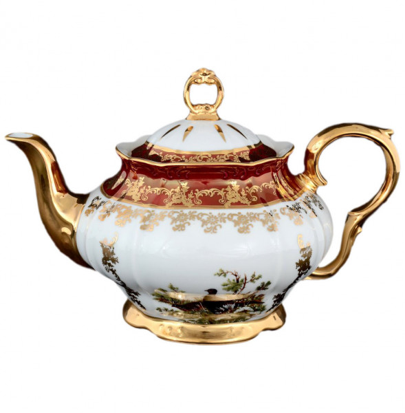 Заварочный чайник 1,2 л  Bohemia Porcelan Moritz Zdekauer 1810 s.r.o. &quot;Офелия /ГР /Охота красная&quot; / 047603