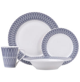 Набор посуды на 4 персоны 16 предметов синий  Maxwell & Williams "Зенит" (подарочная упаковка) / 291786