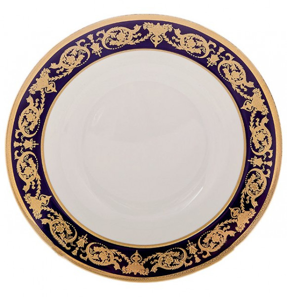 Набор тарелок 23 см 6 шт глубокие  Bavarian Porcelain &quot;Александрия /Золотой узор на синем&quot; / 071651