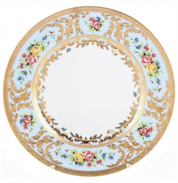Набор тарелок 28,5 см 6 шт  Falkenporzellan &quot;Вена /Розочки на голубом /с золотом&quot; / 149781
