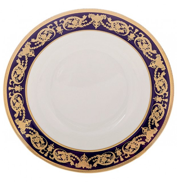 Набор тарелок 19 см 6 шт  Bavarian Porcelain &quot;Александрия /Золотой узор на синем&quot; / 070711