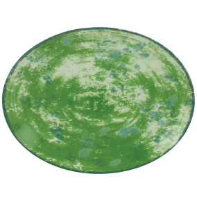 Тарелка 21 х 15 см овальная плоская зеленая  RAK Porcelain "Peppery" / 314818