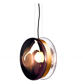 Подвесной светильник 1 рожковый  Cloyd "EPICANTUS" / Ø28 см - латунь - коричнев. стекло / 346173
