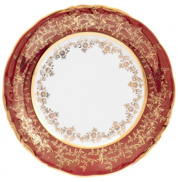 Набор тарелок 19 см 6 шт  Sterne porcelan &quot;Фредерика /Золотые листья на красном&quot; / 128814