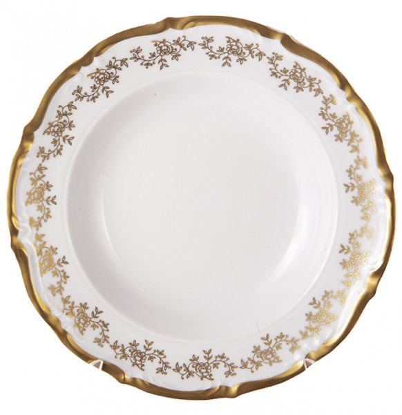 Набор тарелок 23 см 6 шт лубокие  Leander &quot;Мария-Тереза /Золотые веточки /Белая&quot; / 229228