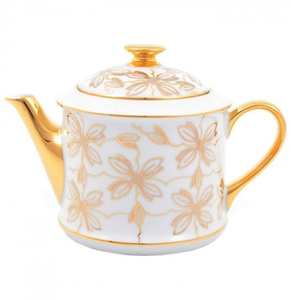 Заварочный чайник 400 мл  Leander &quot;Виндзор /Золотые цветы /белый&quot; / 147226