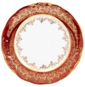 Набор тарелок 21 см 6 шт  Sterne porcelan "Фредерика /Золотые листья на красном" / 128815