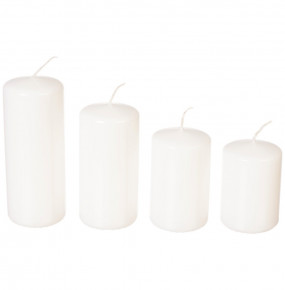 Набор свечей mix (7 х 5, 8 х 5, 10 х 5, 12 х 5 см) 4 шт (лакированный белый) / 211903