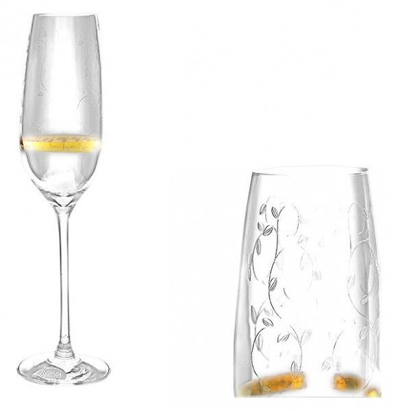 Бокалы для шампанского 240 мл 6 шт  Rona &quot;Spirit /Вьюнок с золотым кольцом&quot; / 146198