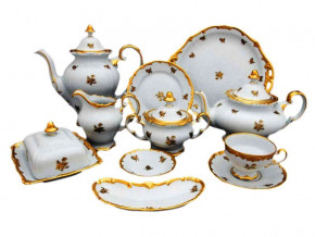 Чайный сервиз на 12 персон 55 предметов  Weimar Porzellan "Роза золотая /золото" / 002102