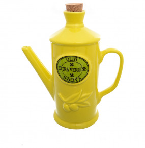 Бутылка для масла 23 см 750 мл  Artigianato Ceramico by Caroline "Le Latte" жёлтая / 230726