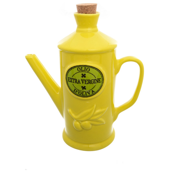 Бутылка для масла 23 см 750 мл  Artigianato Ceramico by Caroline &quot;Le Latte&quot; жёлтая / 230726