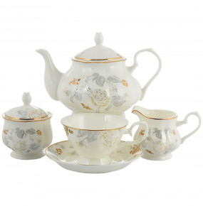 Чайный сервиз на 6 персон 15 предметов  Royal Classics "Белая роза" / 147899