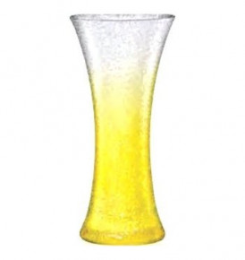 Ваза для цветов 34 см бело-желтая  Crystalex CZ s.r.o. "Кракле" / 111374