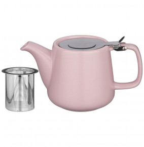 Заварочный чайник 500 мл с металлическим ситечком и крышкой розовый  Bronco "Velour" / 228661