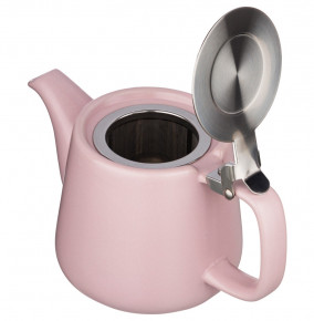 Заварочный чайник 500 мл с металлическим ситечком и крышкой розовый  Bronco "Velour" / 228661