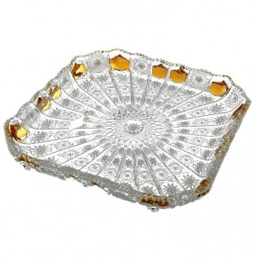 Поднос 26 см квадратный  Aurum Crystal "Хрусталь с золотом" / 049273