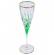Бокалы для шампанского 120 мл 6 шт  RCR Cristalleria Italiana SpA &quot;Трикс /Зеленое дно /Отводка золото /390&quot; / 149008