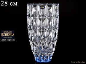 Ваза для цветов 28 см  Crystalite Bohemia "Диаманд /Синее дно" / 075749