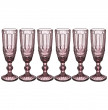 Бокалы для шампанского 150 мл 6 шт розовые  LEFARD &quot;Серпентина /Muza color&quot; / 215423