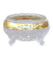 Ваза для конфет 15,5 см на 3-х ножках  Aurum Crystal "Хрусталь с золотом" / 034978
