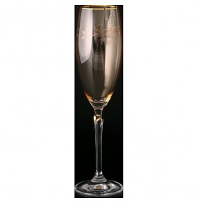 Бокалы для шампанского 220 мл 6 шт  Crystalex CZ s.r.o. "Лили /Янтарь с рисунком" / 086953