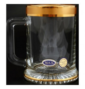 Кружка для пива 300 мл  Max Crystal "Матовая полоса /золото" / 110446