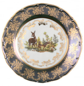 Набор тарелок 19 см 6 шт  Bohemia Porcelan Moritz Zdekauer 1810 s.r.o. "Магнолия /Охота зелёная" / 038363