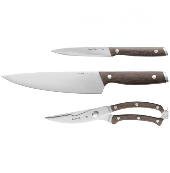Набор кухонных ножей 3 предмета с деревянной ручкой  Berghoff &quot;Ron&quot; / 162541