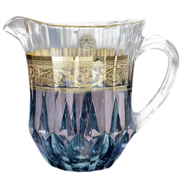 Кувшин для сока 1,2 л  RCR Cristalleria Italiana SpA &quot;Timon /Адажио /Синий с золотом&quot; / 156288