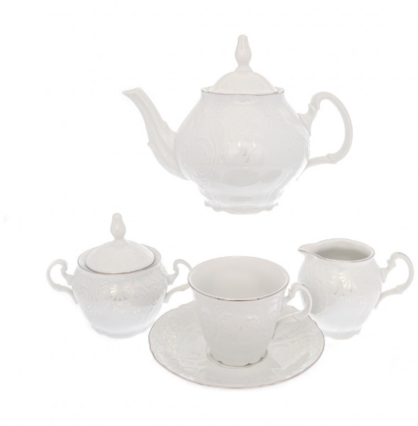 Чайный сервиз на 6 персон 15 предметов  Thun &quot;Бернадотт /Платиновый узор&quot;  / 138940