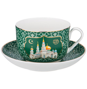 Набор чайных пар 280 мл 6 шт зелёные  LEFARD "Мечеть" / 340072