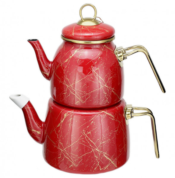 Набор чайников 2 предмета (заварочный 1 л, чайник 2 л)  Paci &quot;Elite Class /Красный мрамор&quot; / 274042