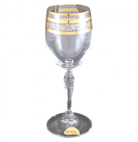 Бокалы для белого вина 200 мл 6 шт  Rona "Ларго /Золотой цветочный кант" / 018484