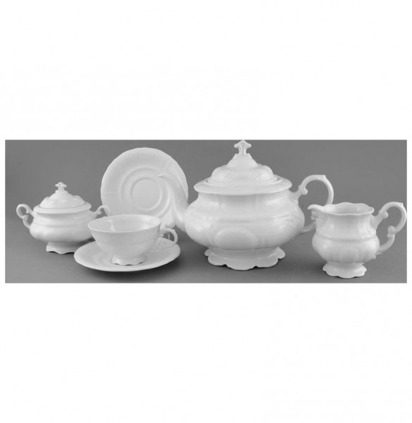 Чайный сервиз на 6 персон 15 предметов  Leander &quot;Соната /Белый узор&quot; / 158452