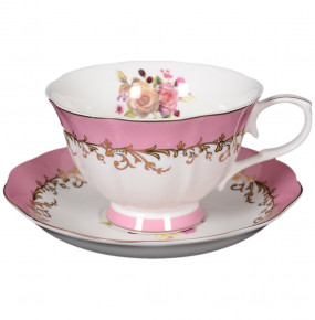 Набор чайных пар 6 шт  Royal Classics "Цветы /Розовая лента" / 125100