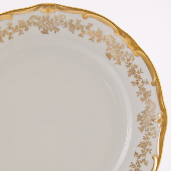 Набор тарелок 26 см 6 шт  Weimar Porzellan &quot;Кастэл /Золотой цветочный узор&quot; / 021015