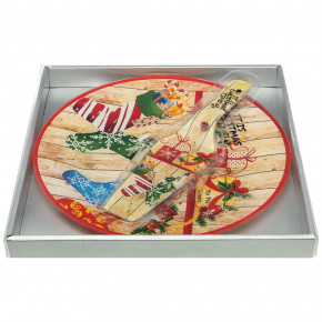 Тарелка для торта 28 см с лопаткой  LEFARD "Рождественская сказка" / 268432