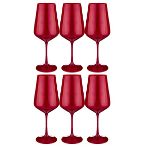 Бокалы для красного вина 450 мл 6 шт  Crystalex CZ s.r.o. "Сандра /Красные"  / 192874