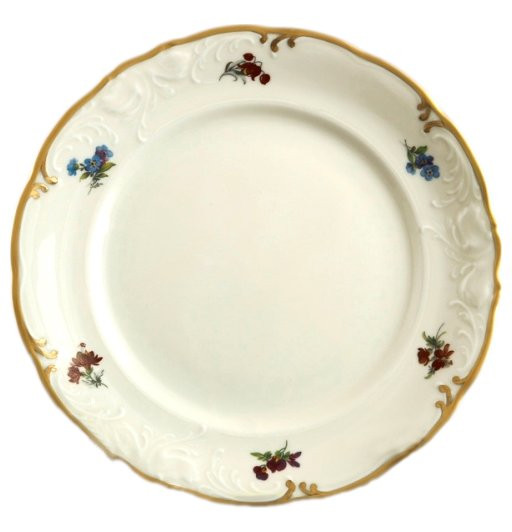 Набор тарелок 24 см 6 шт  Roman Gebis &quot;Фредерика /Мелкие цветы /матовое золото /СК&quot; / 098484