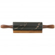 Скалка 40,6 х 6,5 х 6,5 см с деревянными ручками на подставке  LEFARD &quot;Золотой мрамор /Черная&quot; / 208507
