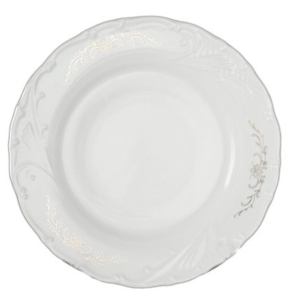 Набор тарелок 21 см 6 шт  Bohemia Porcelan Moritz Zdekauer 1810 s.r.o. &quot;Лиана /Серый орнамент /отводка платина&quot; / 051013