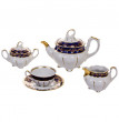 Чайный сервиз на 6 персон 15 предметов  Bavarian Porcelain &quot;Болеро /Кобальт /Золотые листики&quot; / 052389