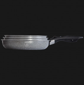 Набор сковород 3 предмета со съемной ручкой (20, 24, 28 см)  Berlinger Haus "Stamping Series" серый / 135740