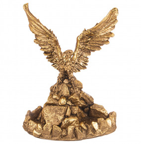 Фигурка 37 см с подставкой под мелочи  LEFARD "Орёл на камнях с поднятыми крыльями" /бронза с позолотой / 299057