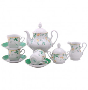 Чайный сервиз на 6 персон 15 предметов  Leander "Мэри-Энн /Зеленые листья" / 157940