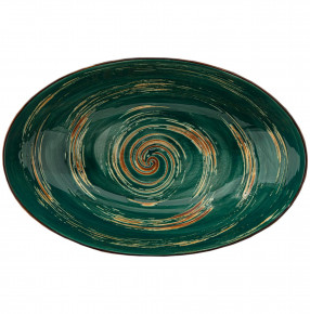 Салатник 30 x 19,5 x 7 см овальный зелёный  Wilmax "Spiral" / 261650