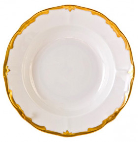 Набор тарелок 22 см 6 шт глубокие  Weimar Porzellan "Престиж /Золотая отводка" / 048170